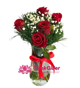 Duygusal Dokunuş, 5'li Kırmızı Gül, Mersin Çiçekçilik,