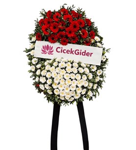 taziye çelengi, kırmızı beyaz çelenk, çiçek gönder