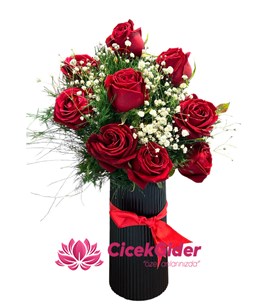 vazoda kırmızı gül, Mersin çiçek siparişi, Mersin Çiçekçi, 