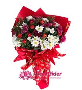 Yılbaşı çiçeği siparişi, Kokina papatya buketi, mersin çiçek