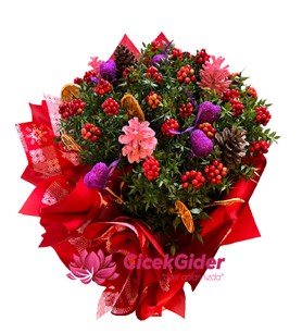 yılbaşı kokina buketi, şans bereket çiçeği, mersin çiçekçi, 