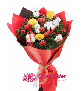 kokina buketi, mersin çiçekçi, özel tasarım kokina, 