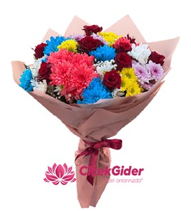 Mersin çiçek, Mersin çiçek siparişi, renkli buket, 